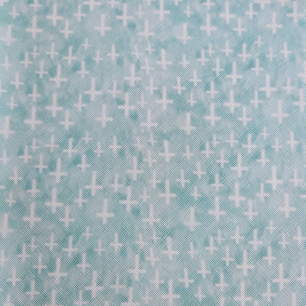 Aqua Colored Faux Leather.